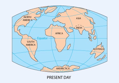 تشکیل قاره های امروزی از یک خشکی واحد به نام پانگه آ