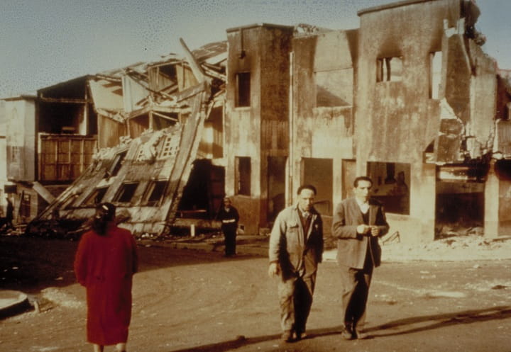 آتش سوزی بر اثر ترکیدن لوله های گاز در وقوع زلزله مخرب شیلی 1960