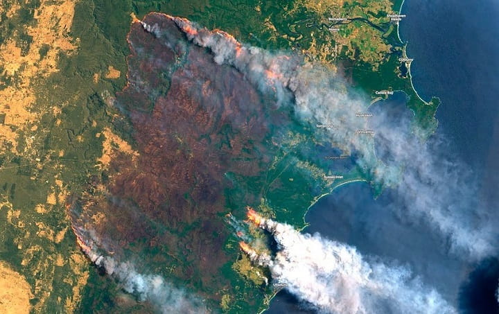 آتش سوزی وسیع جنگل ها در اثر گرمایش جهانی