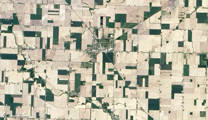 زمین زراعی در تصویر ماهواره